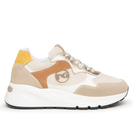 Sneakers NeroGiardini woman sand suede and leather