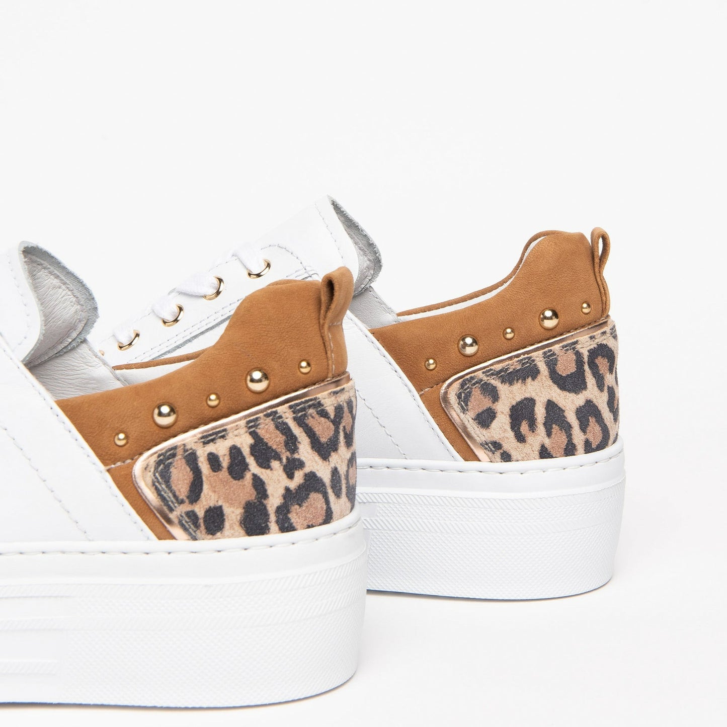 Sneakers NeroGiardini woman white leather and suede animalier