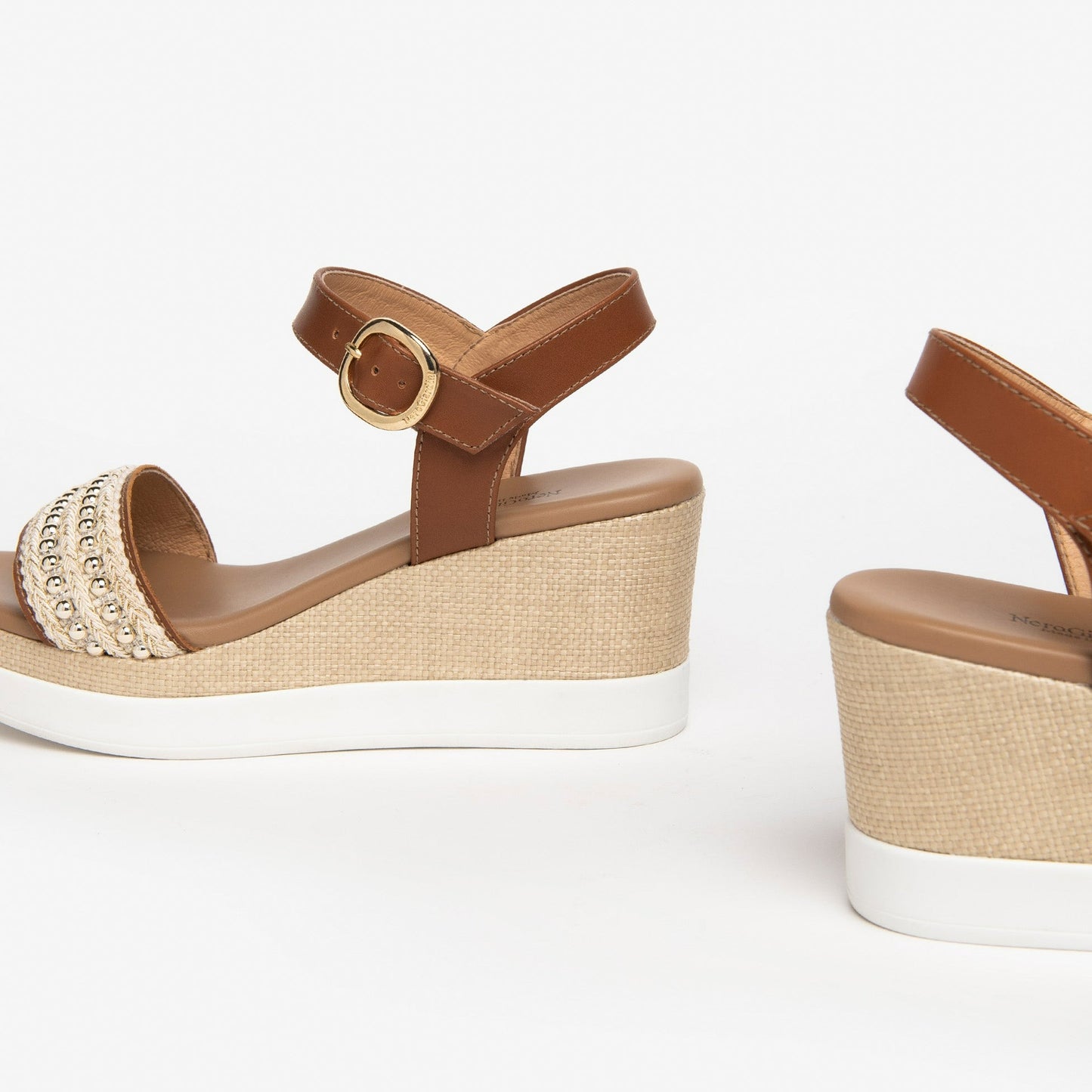 Sandali NeroGiardini donna pelle cognac zeppa