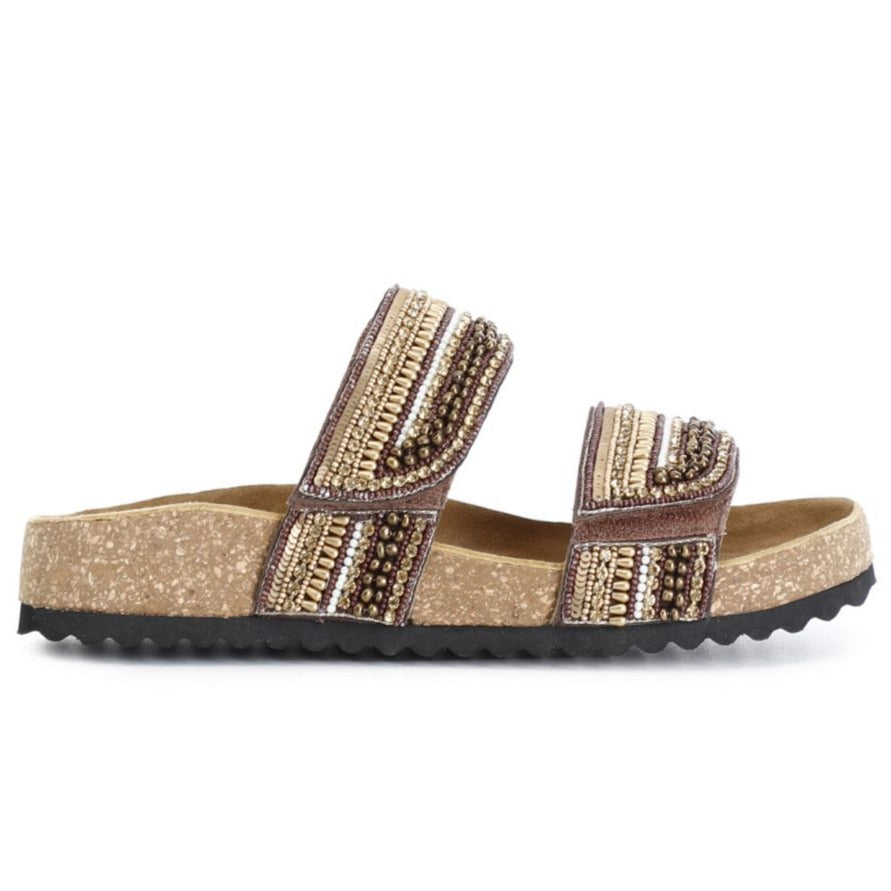 Sandals CafèNoir woman cork multi brown color