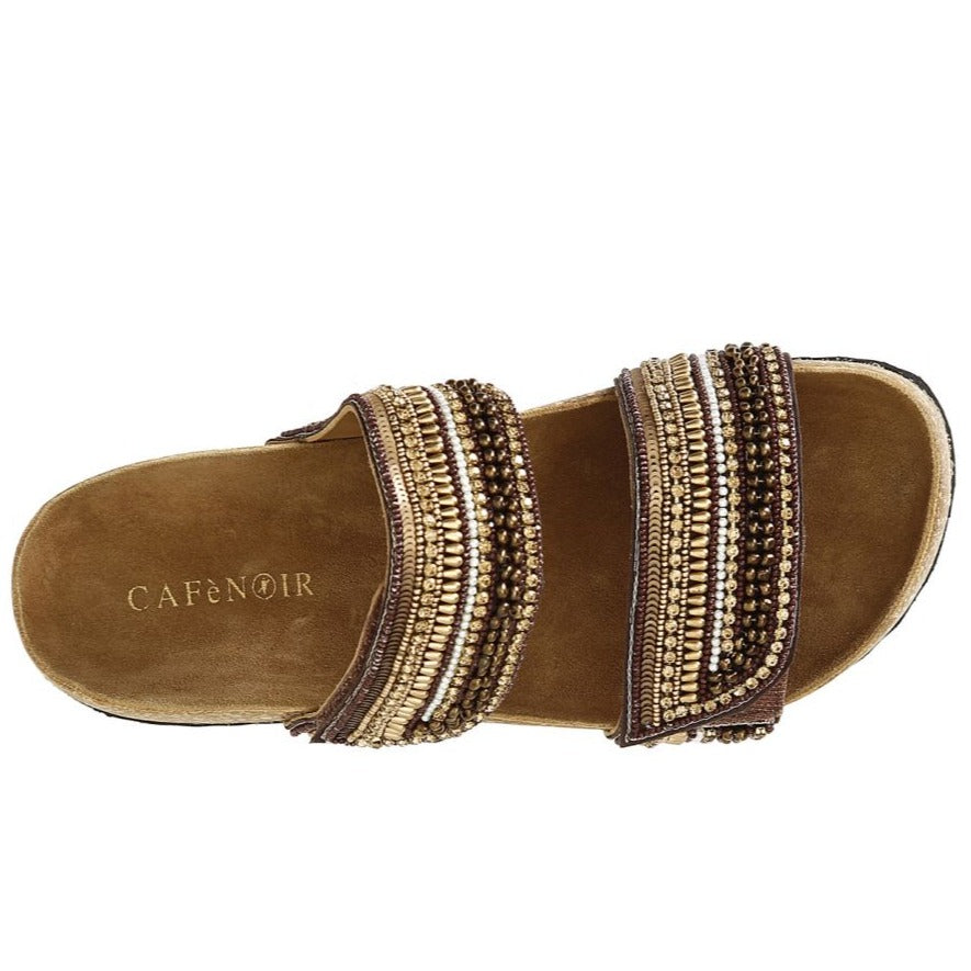 Sandals CafèNoir woman cork multi brown color