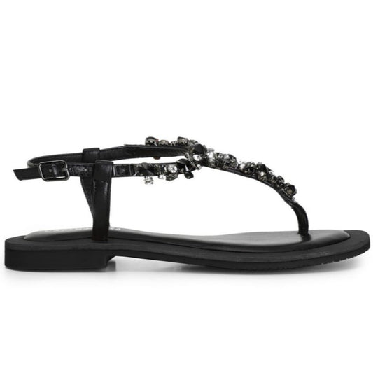 Sandali infradito gioiello CafèNoir donna pelle nero