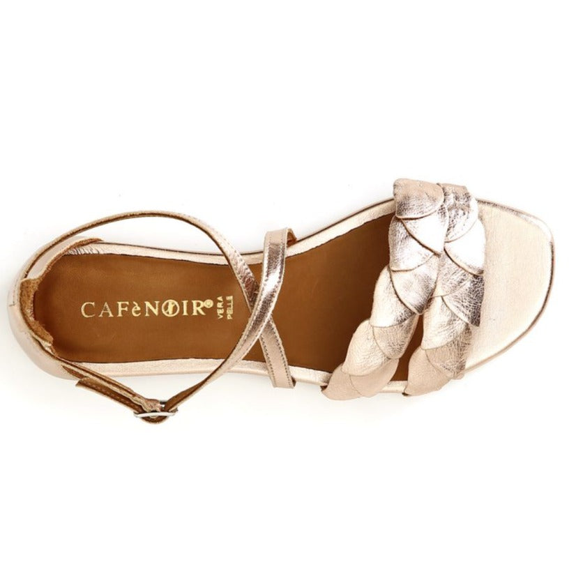 Sandali CafèNoir donna pelle oro rosa