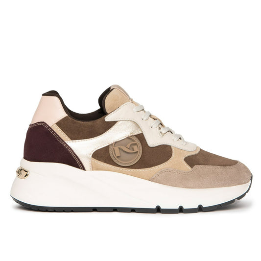 Sneakers NeroGiardini woman brown suede and leather