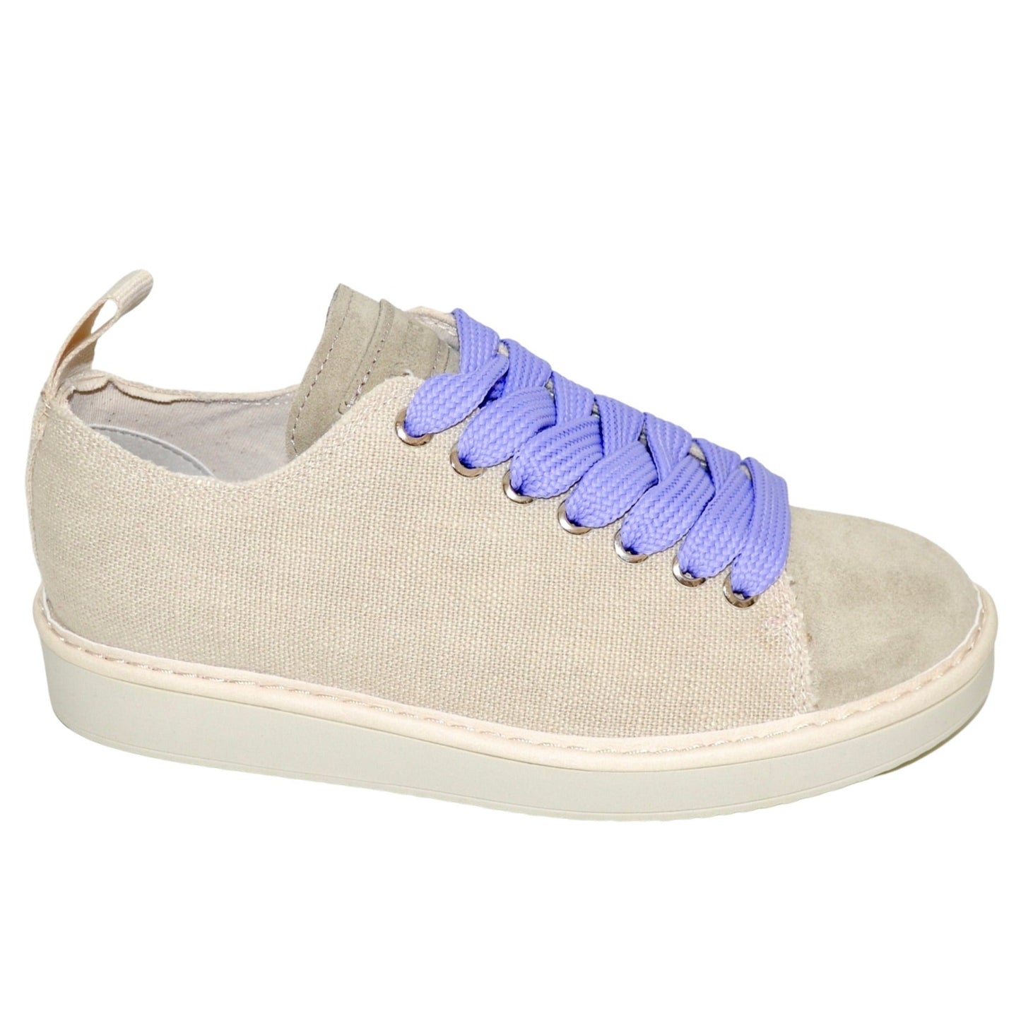 Sneakers Panchic woman grey linen and suede