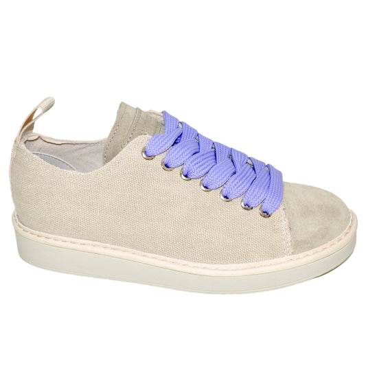 Sneakers Panchic woman grey linen and suede