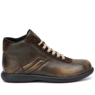 Ankle Boots Frau man dark brown leather