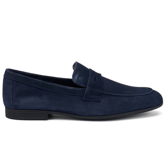 Loafers Frau man blue suede leather