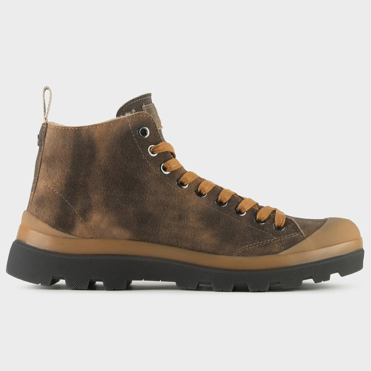 Sneakers Panchic woman brown suede lined wool