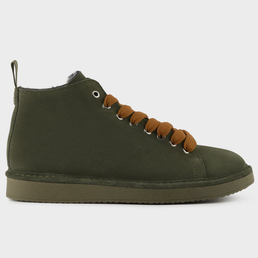 Polacchino Panchic uomo camoscio verde militare con pelo