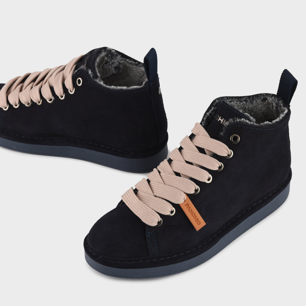 Polacchino Panchic donna camoscio blu spazio foderato pelo