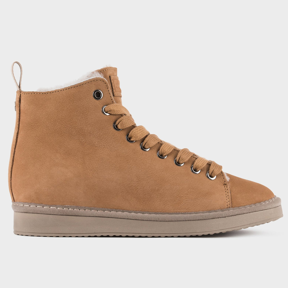Sneakers Panchic woman camel leather lined sheepskin