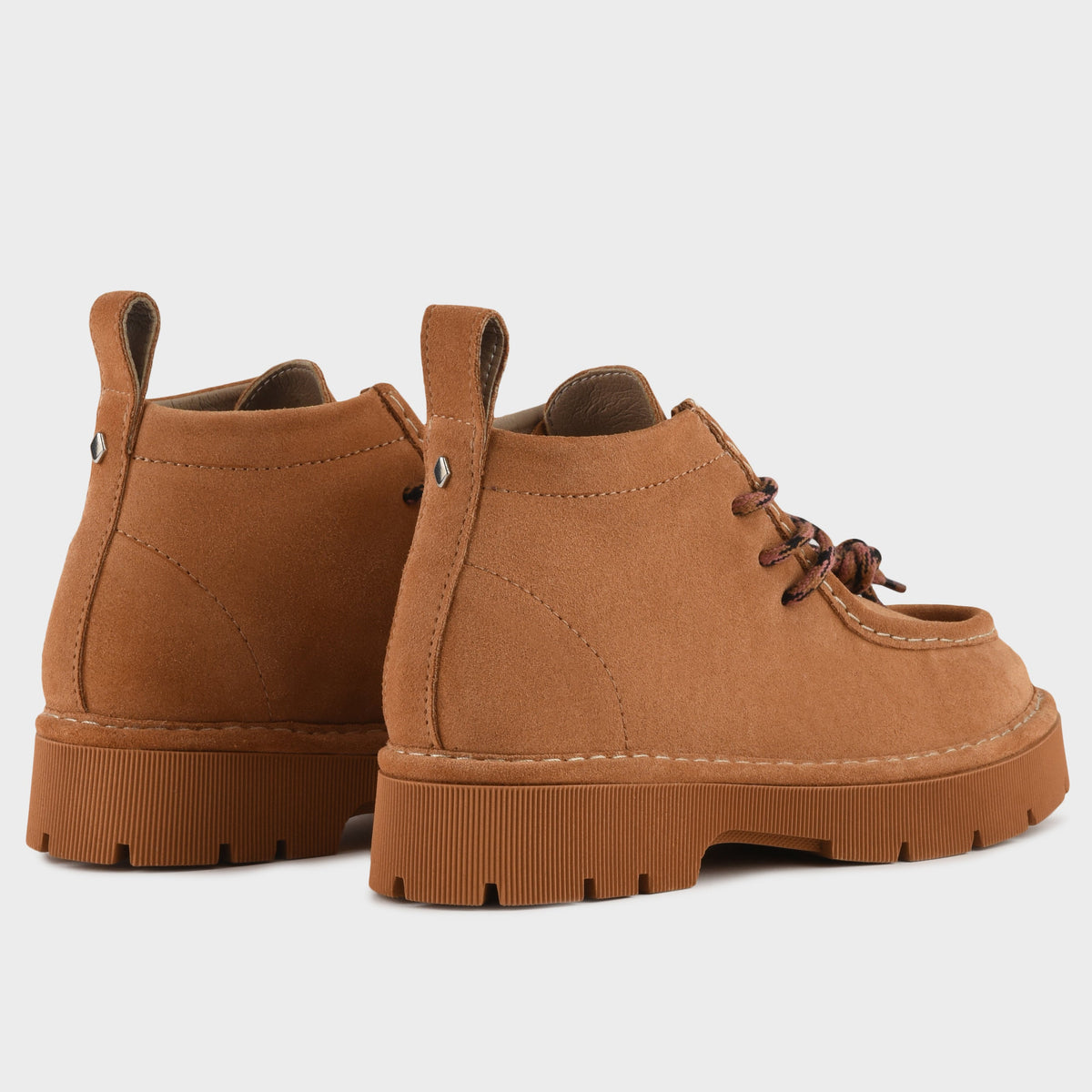 Ankle boots Panchic woman brown suede edged upper
