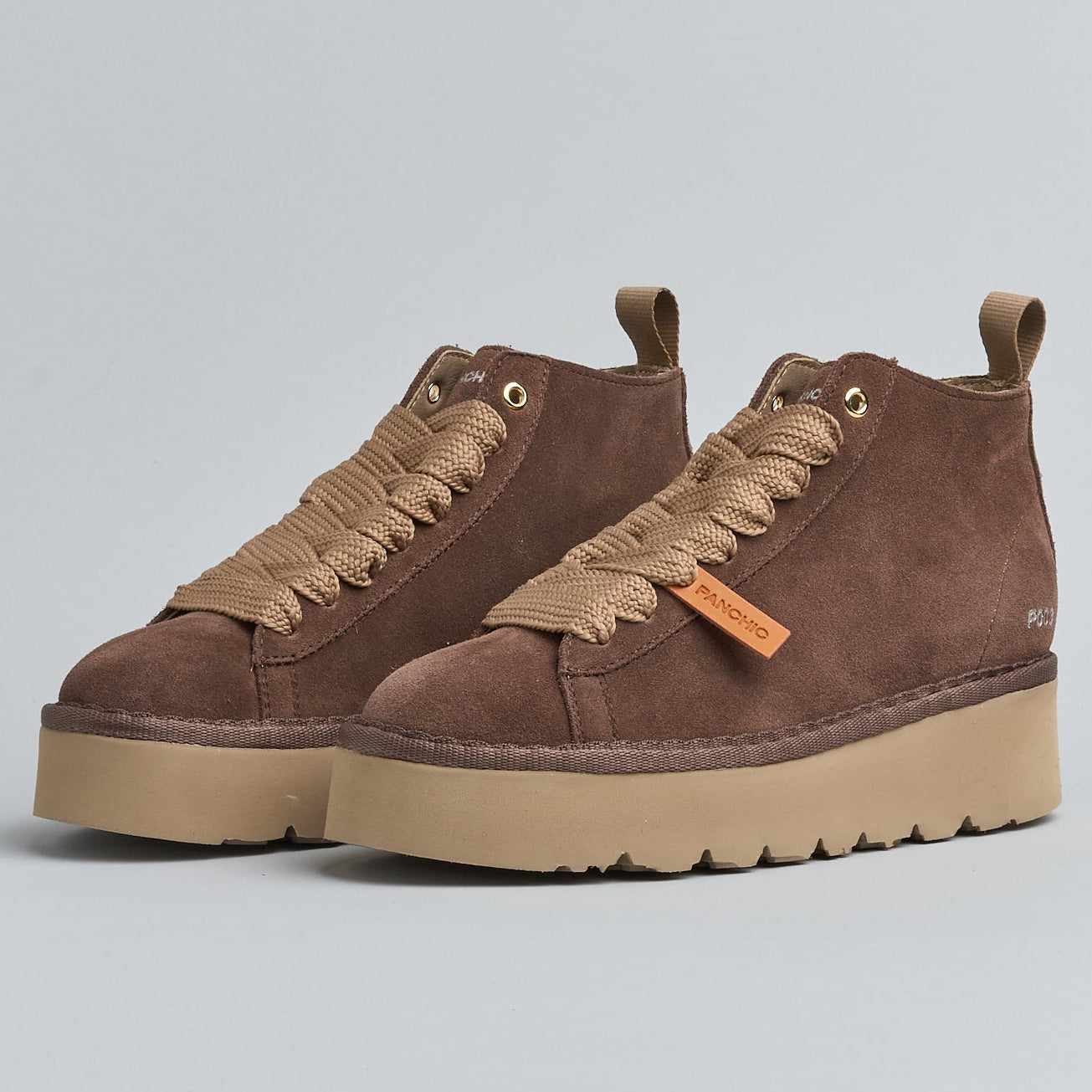 Polacchino Panchic donna camoscio marrone suola platform