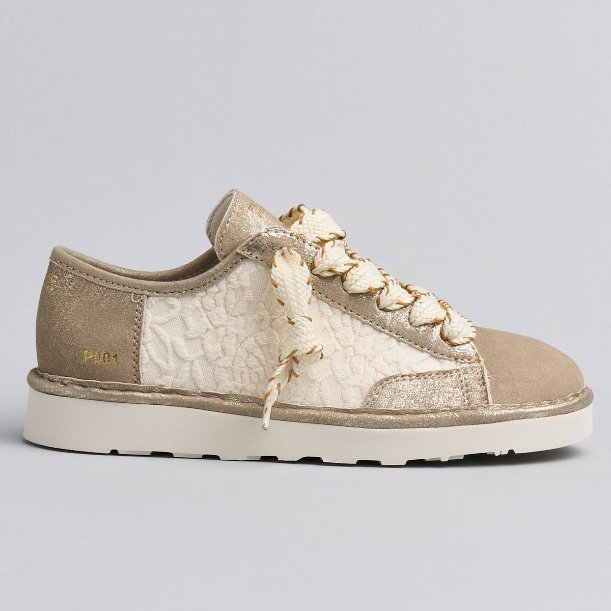 Sneakers Panchic donna pelle laminata avorio