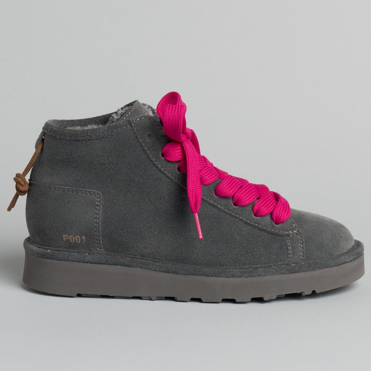 Sneakers Panchic woman anthracite suede lined fur