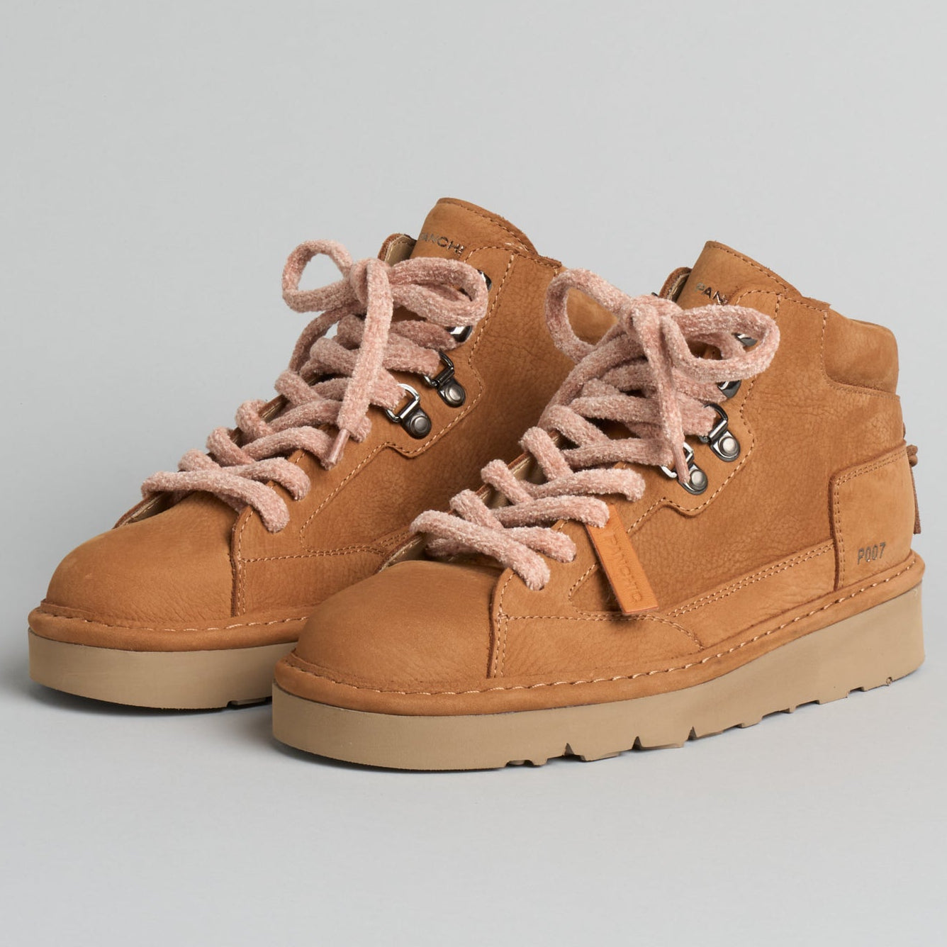 Ankle Boots Panchic woman brown sugar nubuck leather