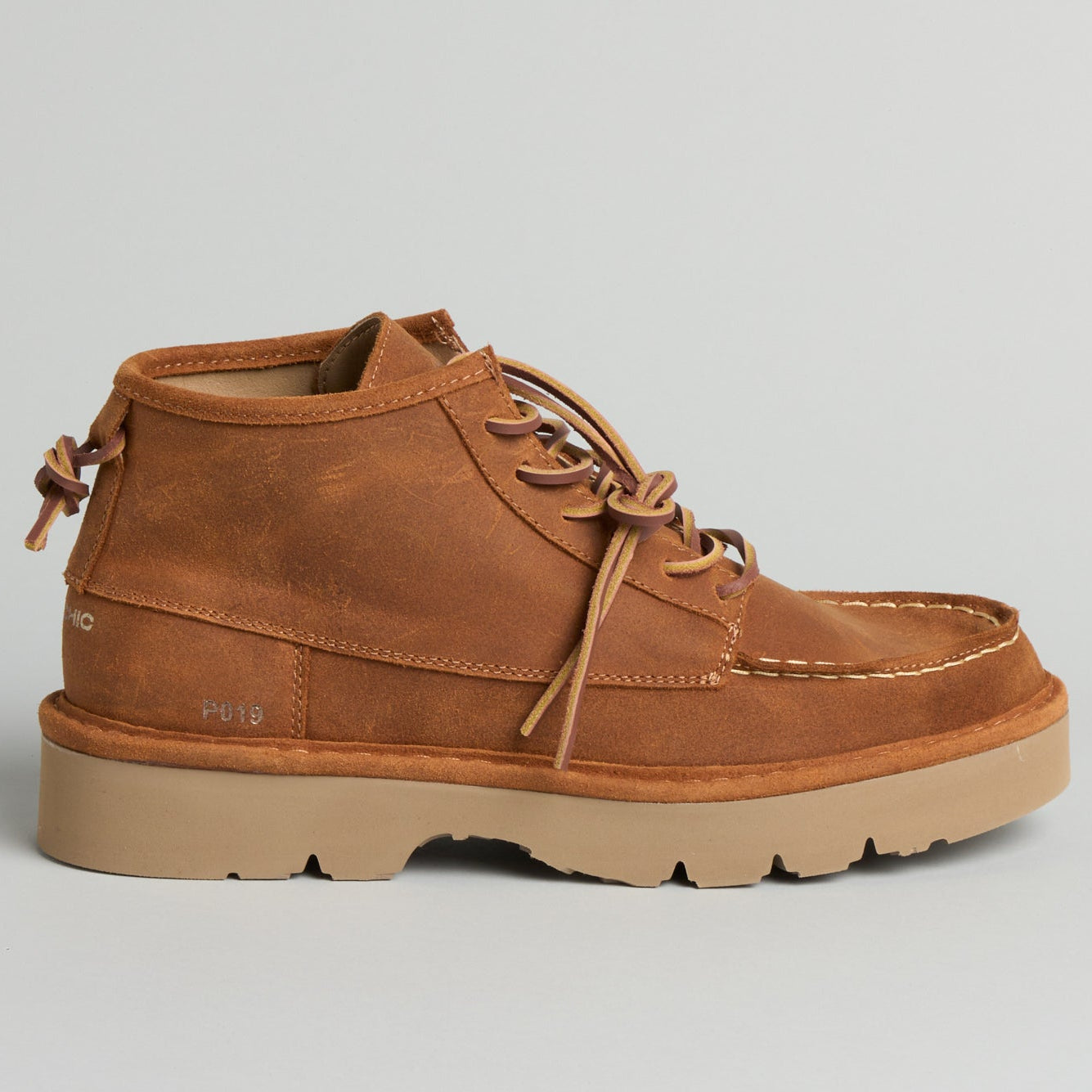 Sneakers Panchic man nubuck leather coffee orange