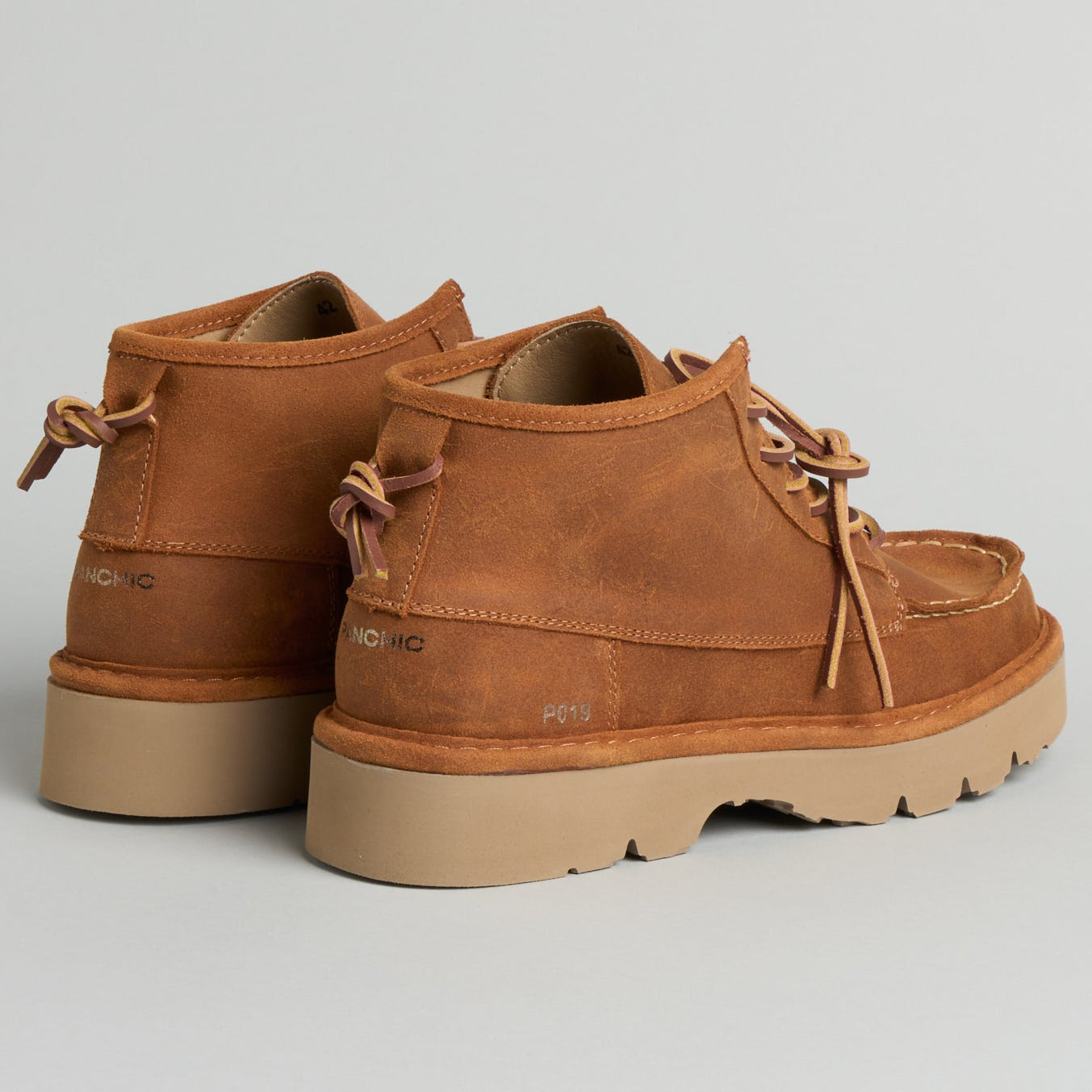 Sneakers Panchic man nubuck leather coffee orange