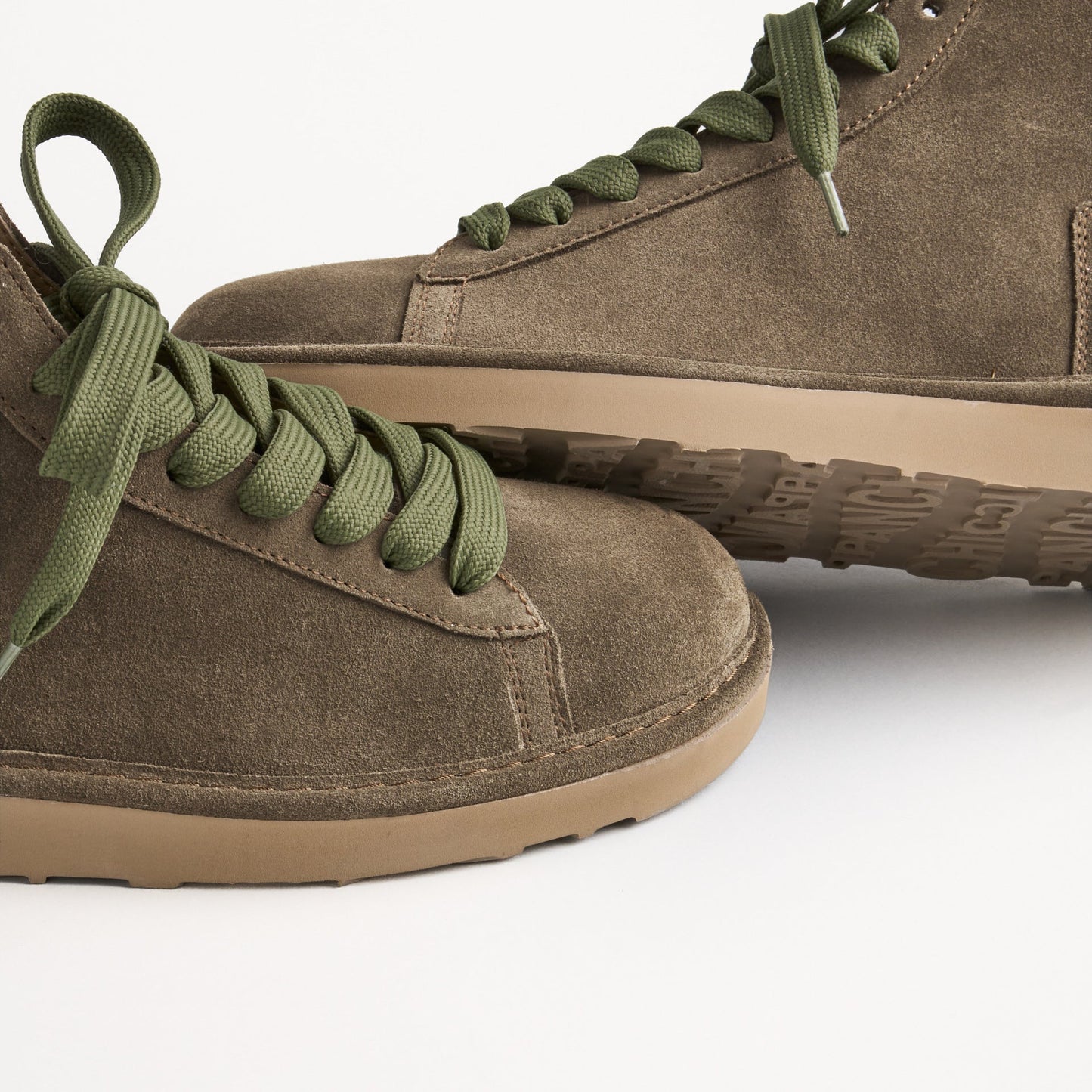 Sneakers Panchic man khaki green suede lined fur