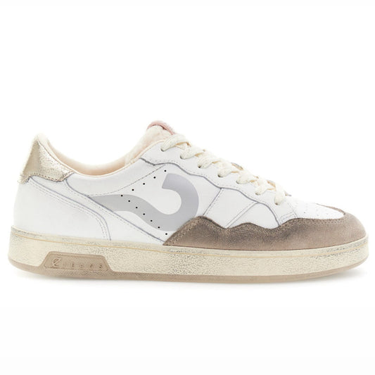 Sneakers CafèNoir donna pelle bianco e beige
