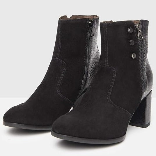 Ankle boots NeroGiardini woman black suede leather heel