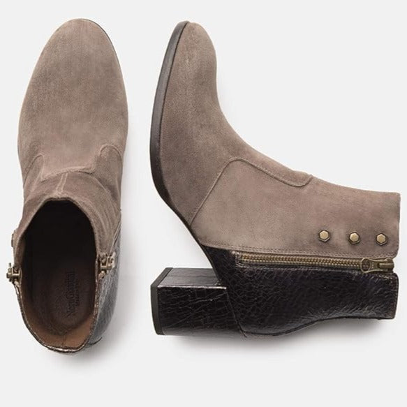 Ankle boots NeroGiardini woman brown suede leather heel