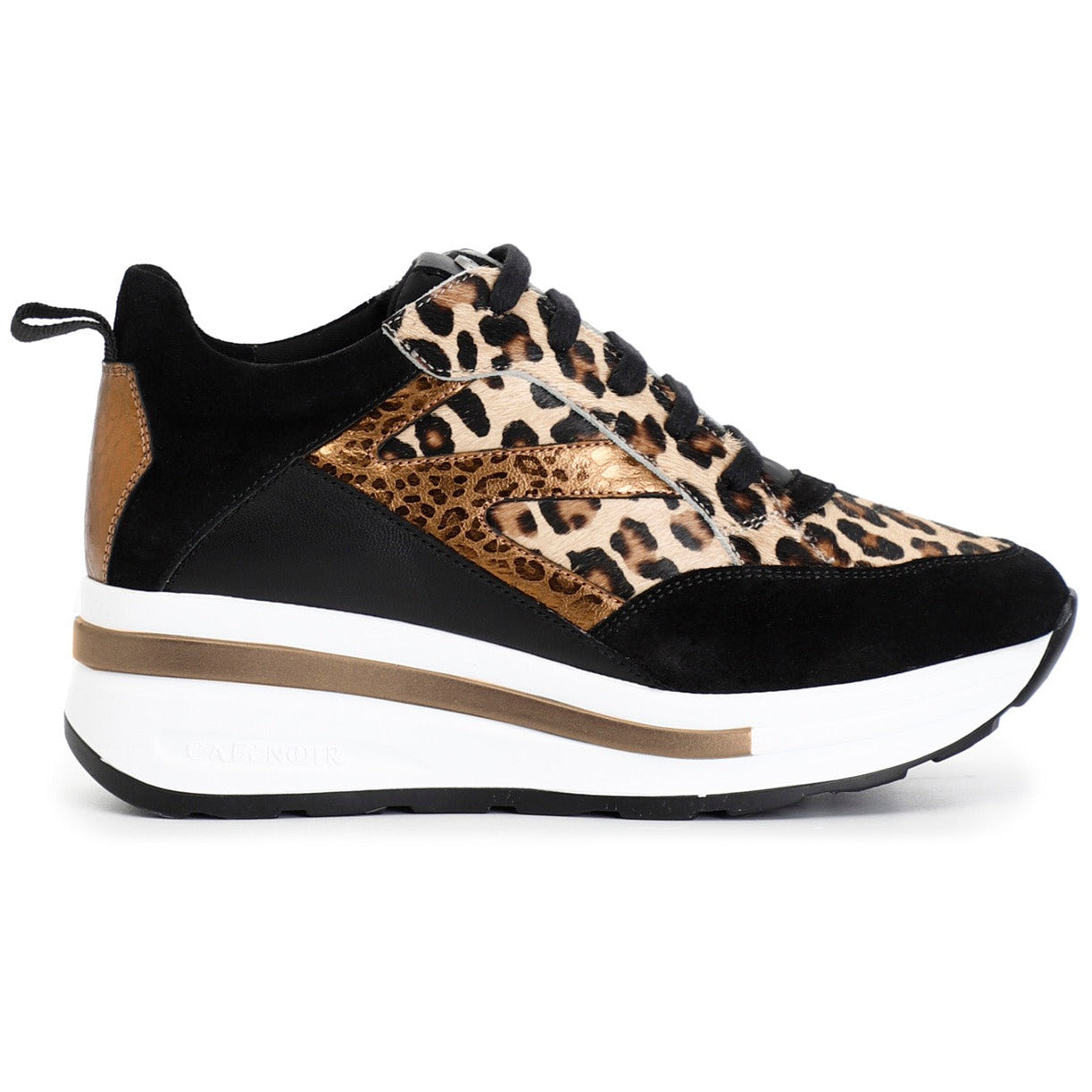 Sneakers CafèNoir donna pelle e cavallino animalier