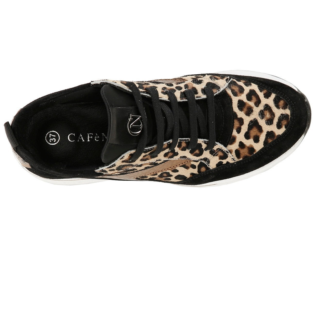 Sneakers CafèNoir donna pelle e cavallino animalier