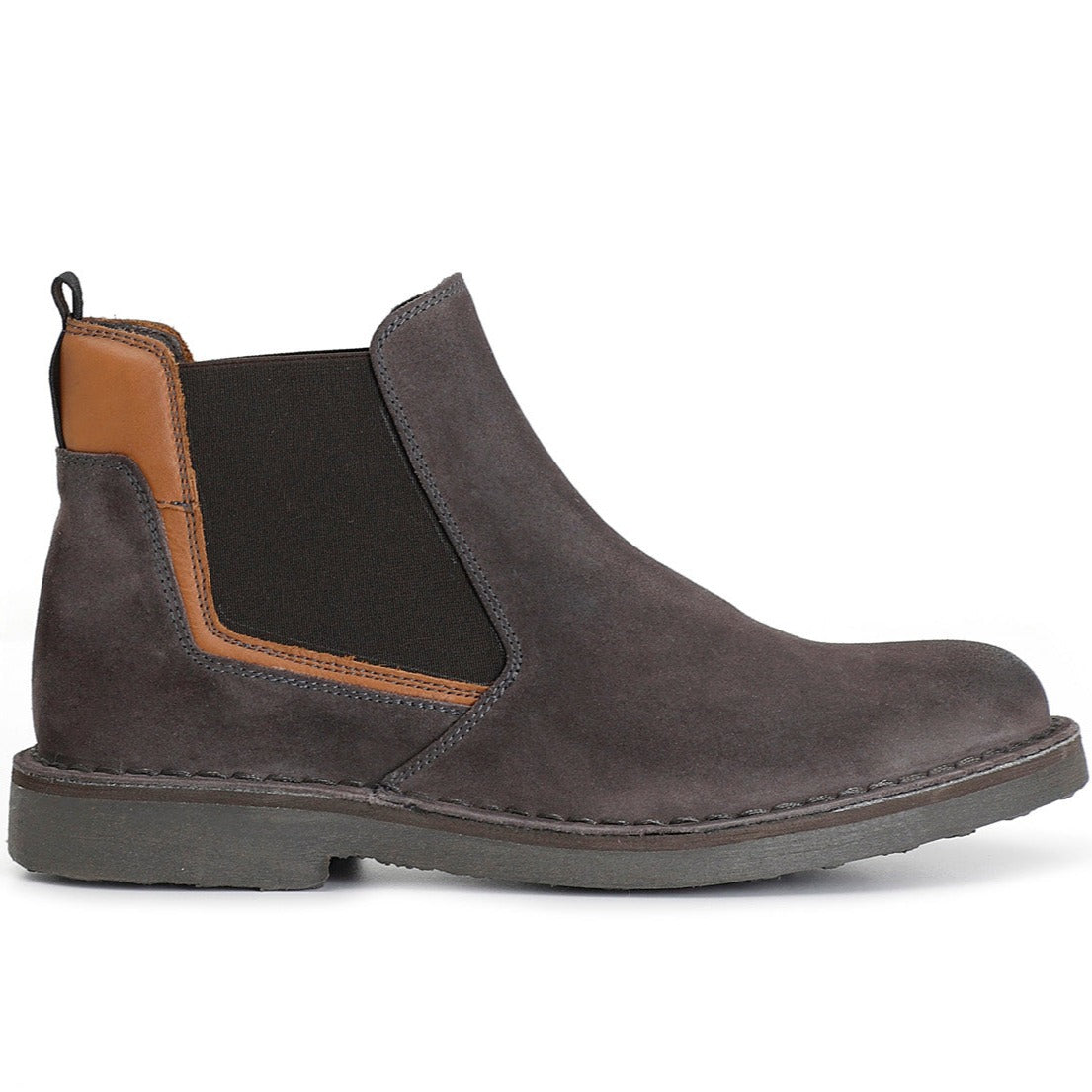 Ankle boots CafèNoir man grey leather side elastics