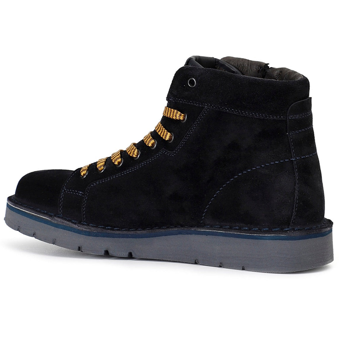 Sneakers CafèNoir uomo pelle blu cerniera laterale