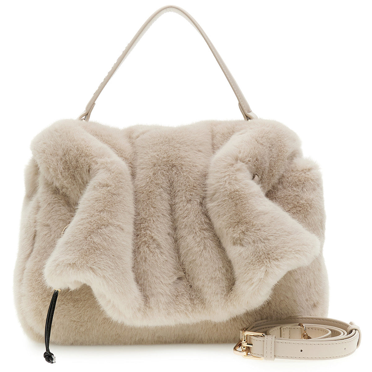 Borsa media CafèNoir donna pelliccia avorio