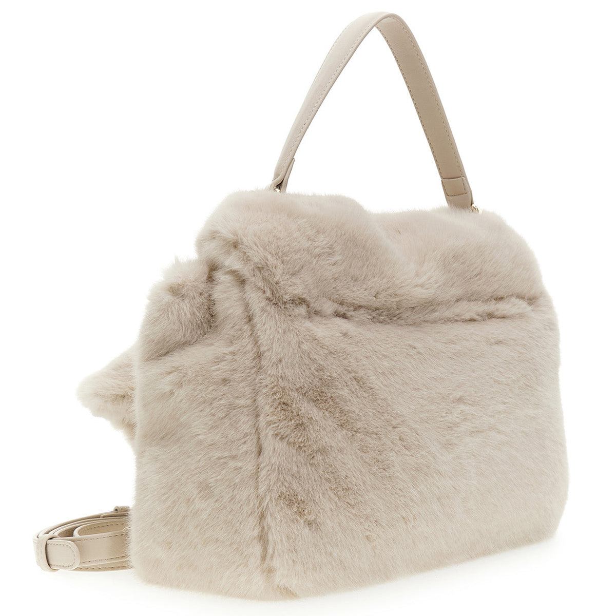 Borsa media CafèNoir donna pelliccia avorio