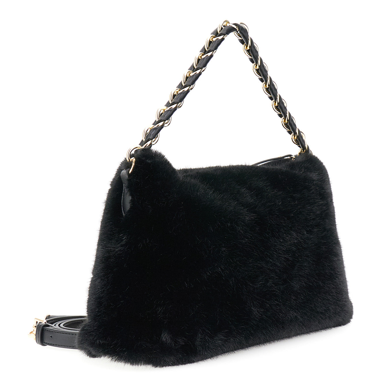 Soft shoulder bag CafèNoir woman black eco-fur