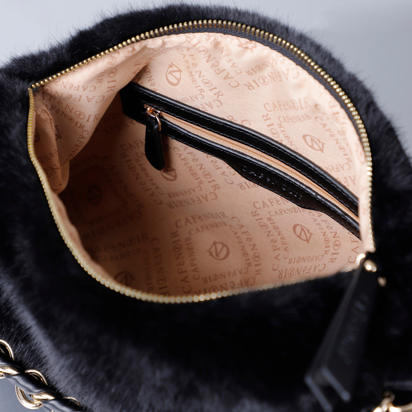 Soft shoulder bag CafèNoir woman black eco-fur