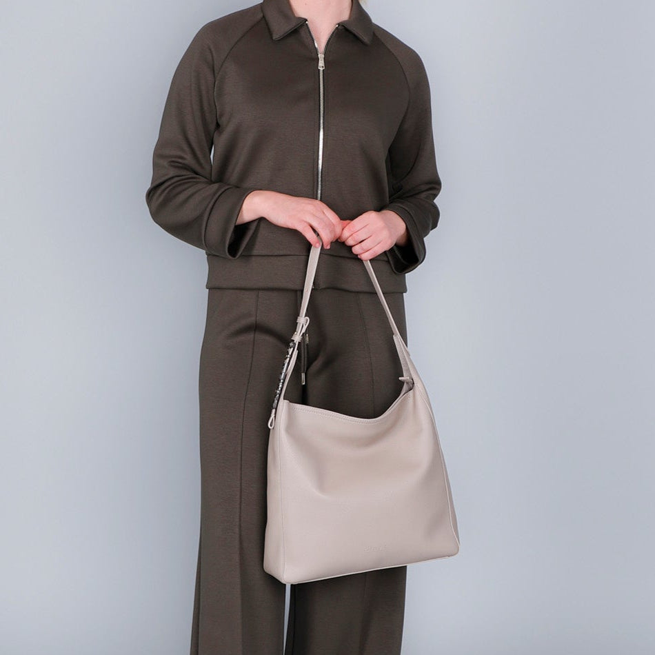 Medium satchel bag CafèNoir woman dove-grey eco-leather