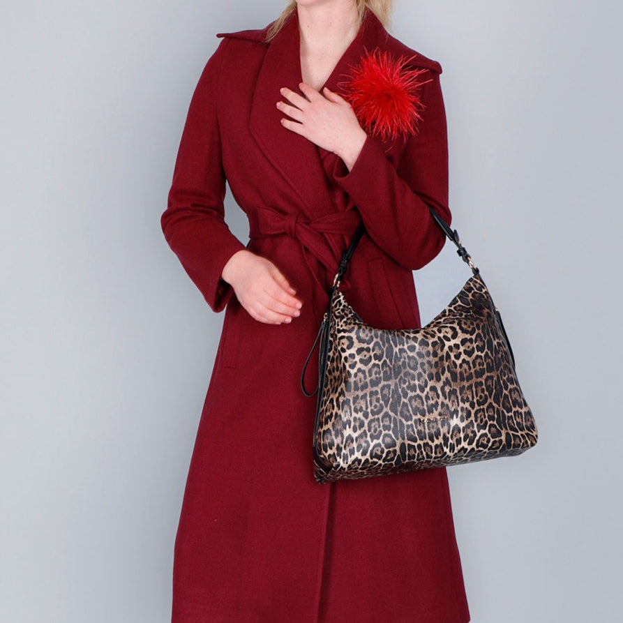 Medium shoulder bag CafèNoir woman animalier eco-leather