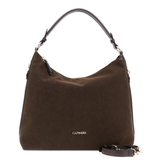 Medium satchel bag CafèNoir woman brown eco suede leather