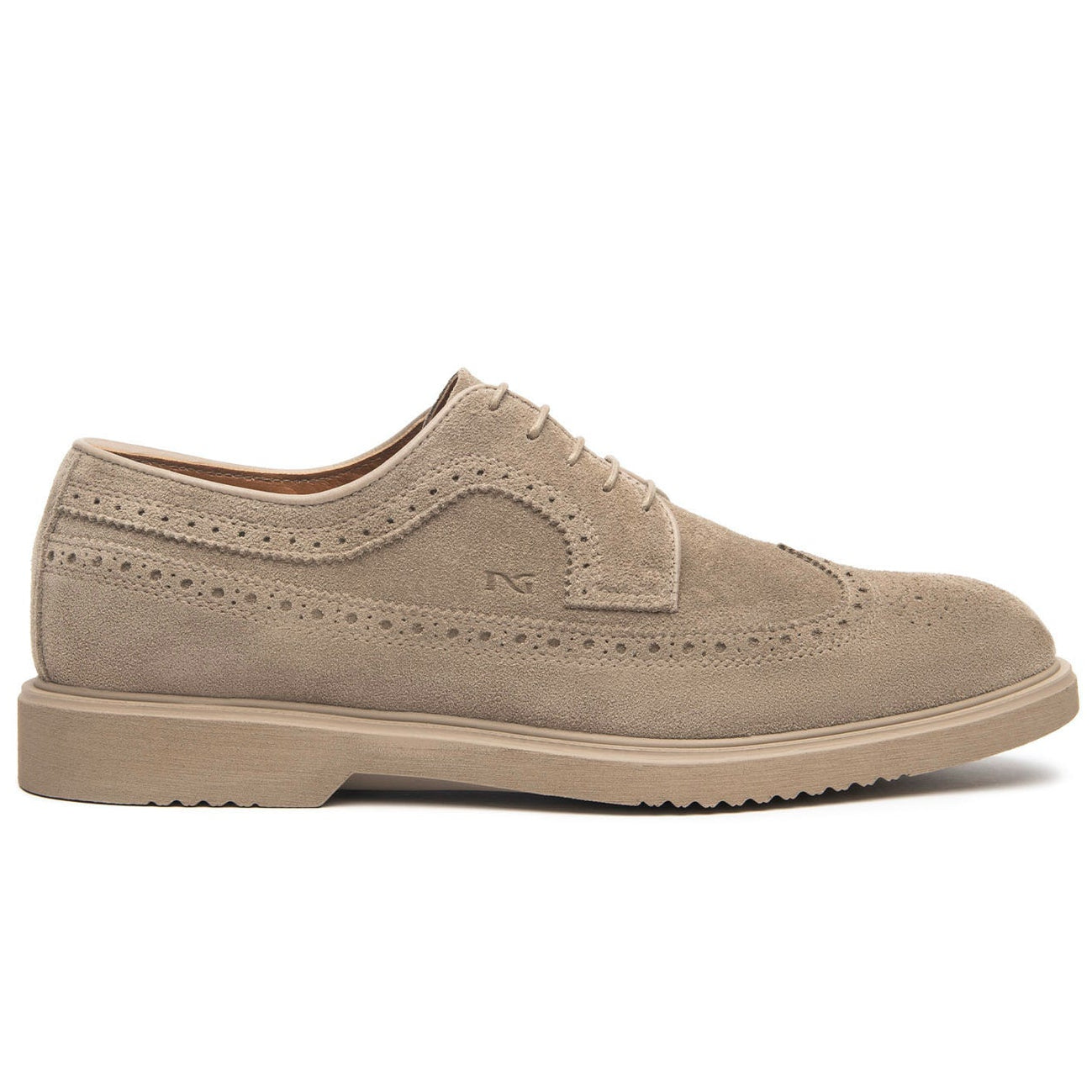 Stringate Derby NeroGiardini uomo pelle camoscio beige