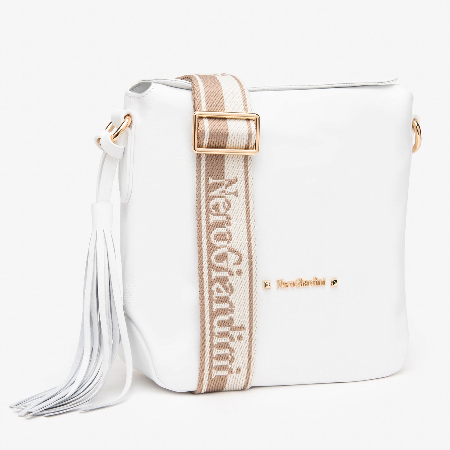 Mini Shoulder Bag NeroGiardini white leather