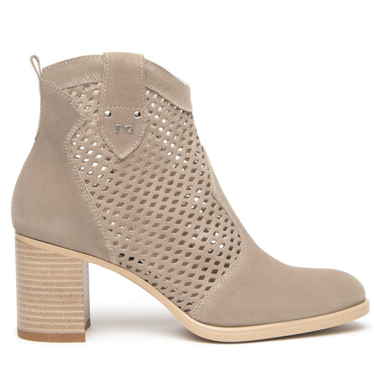 Stivaletti NeroGiardini donna pelle beige con tacco