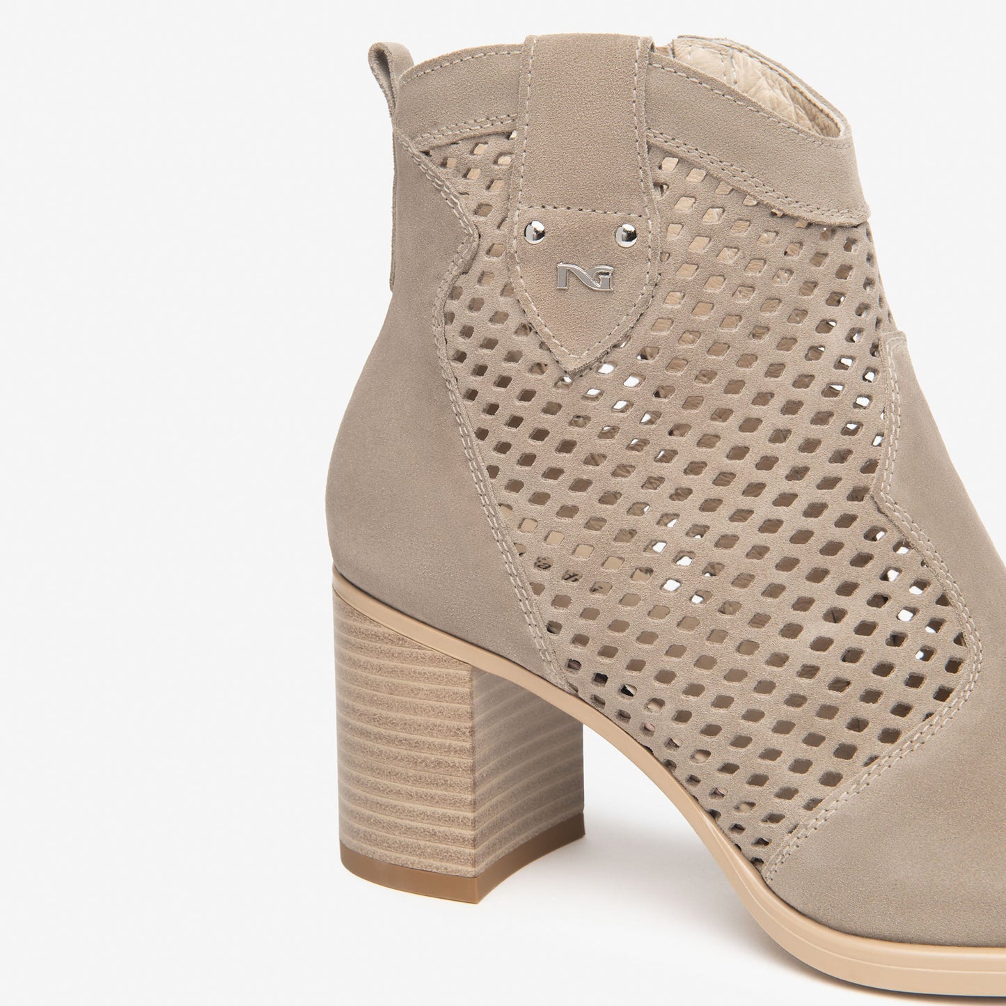 Ankle boots NeroGiardini woman beige suede leather