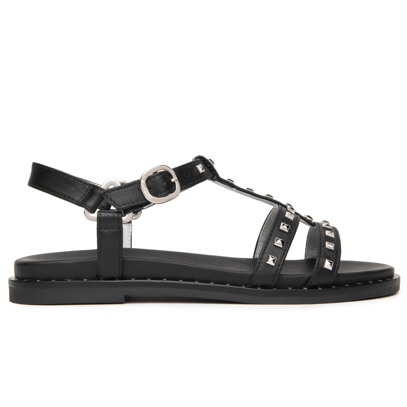 Sandali NeroGiardini donna pelle nero con borchie