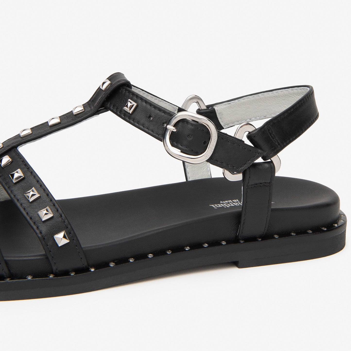 Sandali NeroGiardini donna pelle nero con borchie
