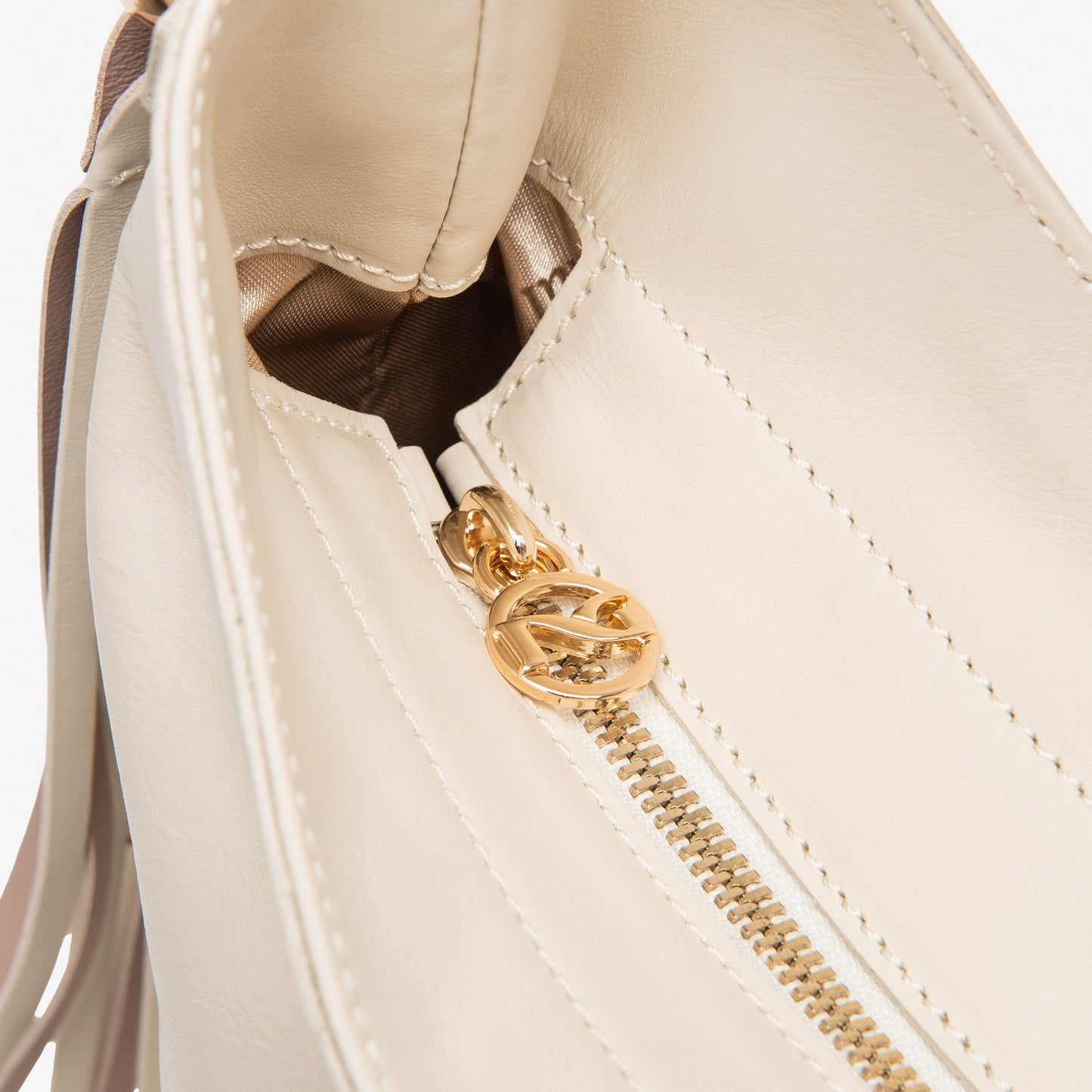 Borsa hobo NeroGiardini pelle bianco