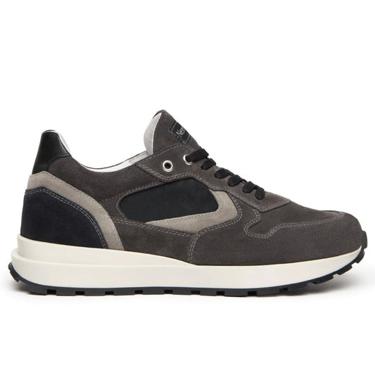 Sneakers NeroGiardini uomo pelle e camoscio grigio