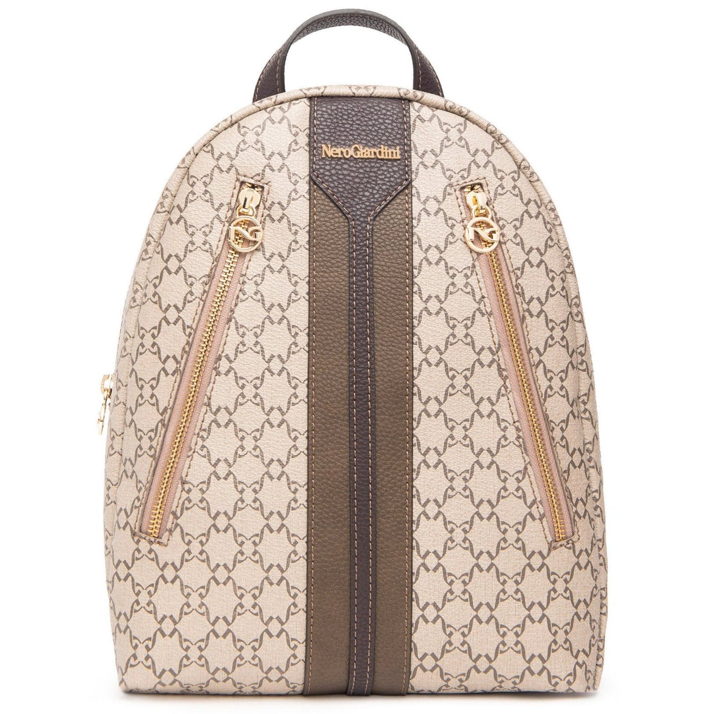 Zainetto NeroGiardini beige con trama