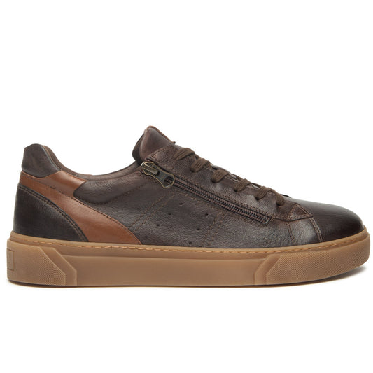 Sneakers NeroGiardini uomo pelle marrone zip