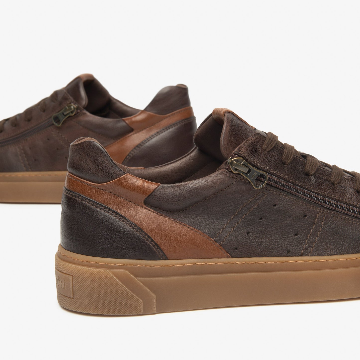 Sneakers NeroGiardini uomo pelle marrone zip