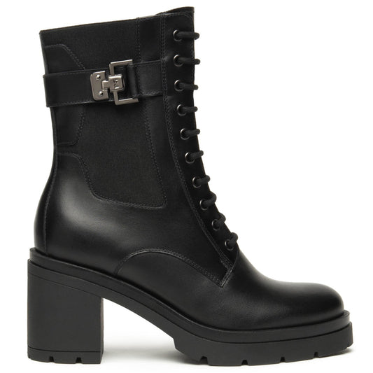 Anfibi NeroGiardini donna pelle nero tacco